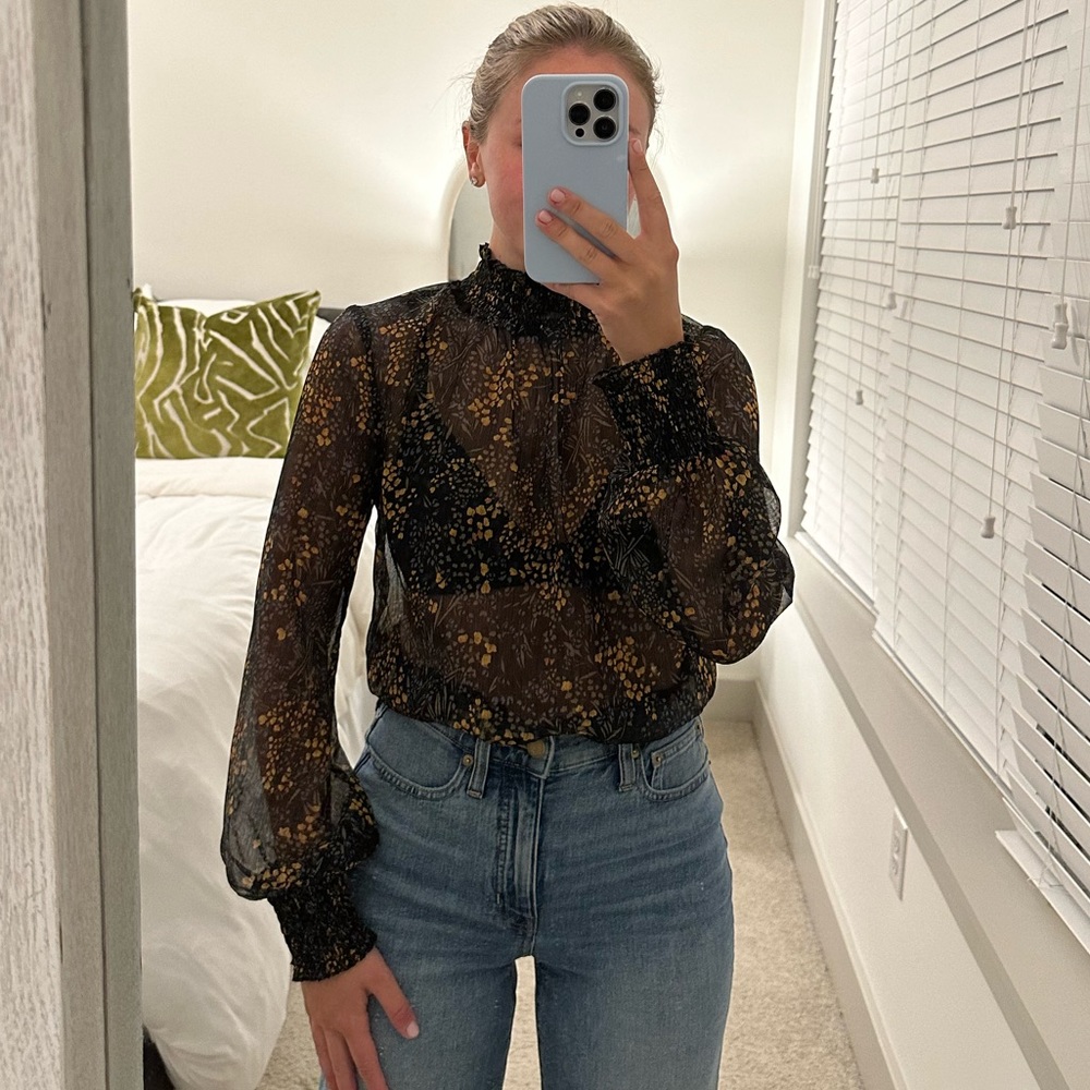 Black Floral Top